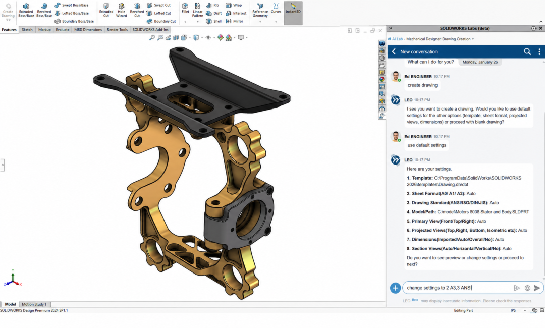 智能融入熟悉的设计环境，SOLIDWORKS AI 让研发节奏翻倍